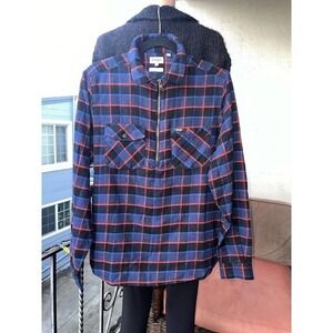 Wrangler Women’s Plaid Pullover Top Size M 1/4 Zip Pockets